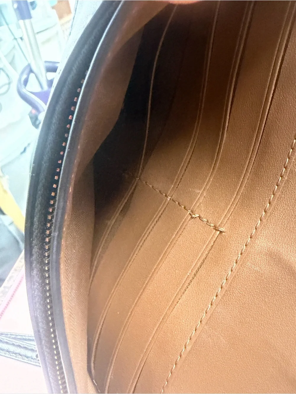 Coach Brown Signature Canvas Crossbody with Black Strap leather interior